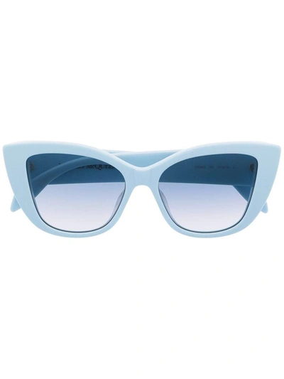Shop Alexander Mcqueen Sunglasses Clear Blue