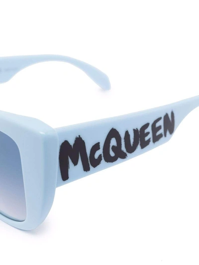 Shop Alexander Mcqueen Sunglasses Clear Blue