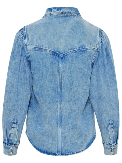 Shop Isabel Marant Étoile Light Blue Lyocell Tahisli Shirt