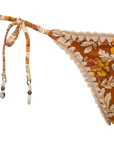 Shop Zimmermann Andie Bikini With Floral Print In Yellow