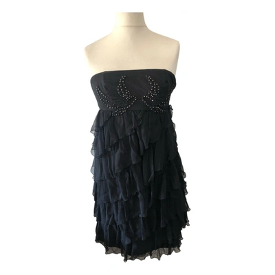 Pre-owned Faith Connexion Silk Mini Dress In Black