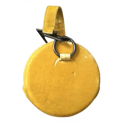 Pre-owned Tara Zadeh Velvet Bag In Yellow