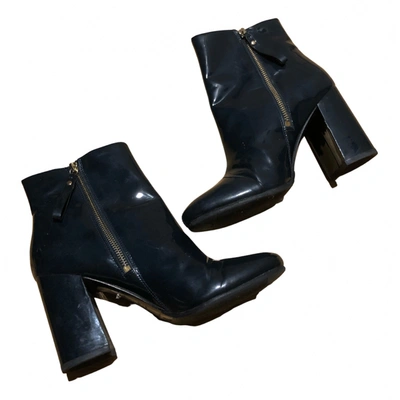 Pre-owned & Other Stories & Stories Patent Leather Ankle Boots In Blue