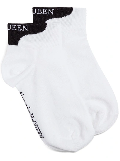 Shop Alexander Mcqueen White Cotton Socks With Logo