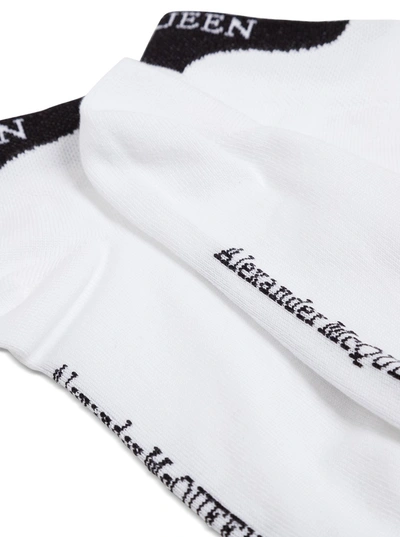 Shop Alexander Mcqueen White Cotton Socks With Logo