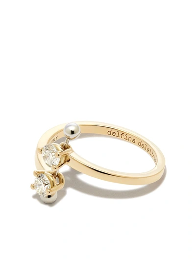 Shop Delfina Delettrez 18kt Yellow Gold Two In One Diamond Ring