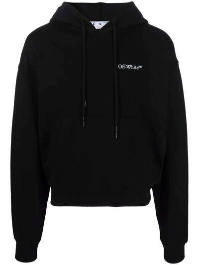 Off-white Off- Brushed Cotton Skate Fit Tattoo Arrow Men's Hoodie In Black