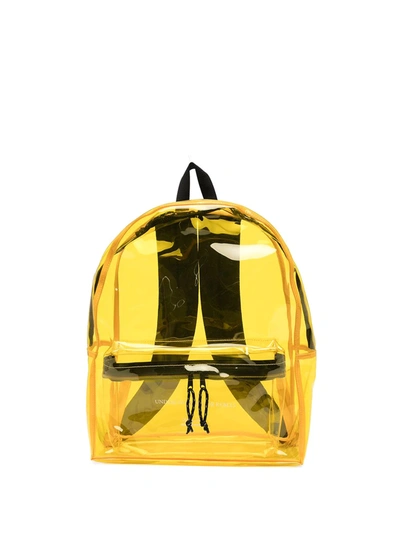 Shop Undercover Slogan Print Backpack In Yellow