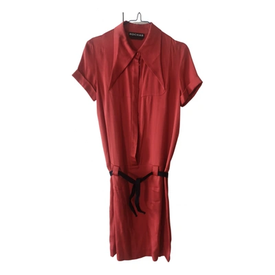 Pre-owned Rochas Silk Mini Dress In Red
