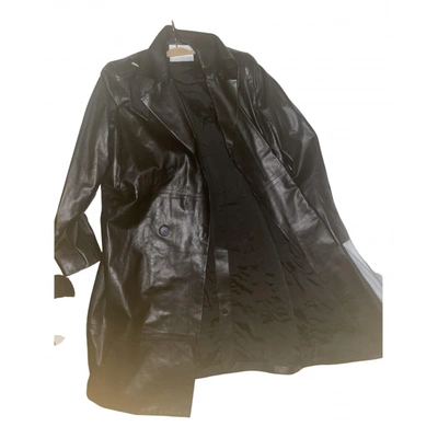 Pre-owned Drome Leather Coat In Black