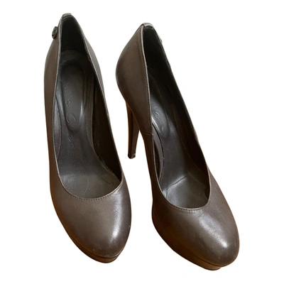 Pre-owned Manila Grace Leather Heels In Brown