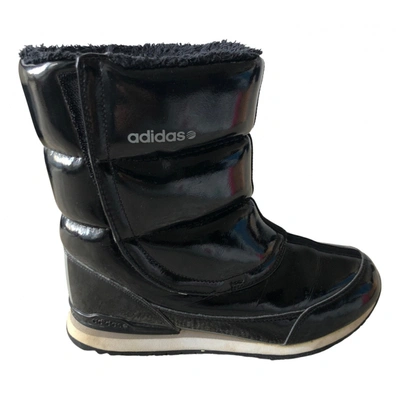 Pre-owned Adidas Originals Patent Leather Snow Boots In Black | ModeSens