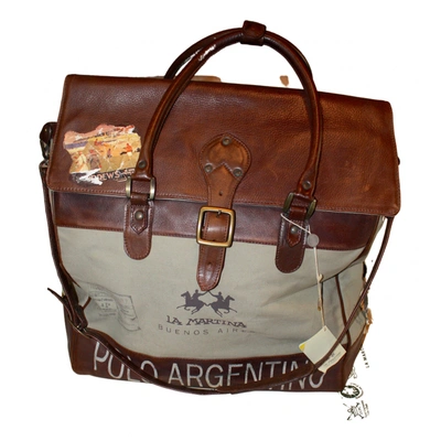 Pre-owned La Martina Leather Travel Bag In Brown