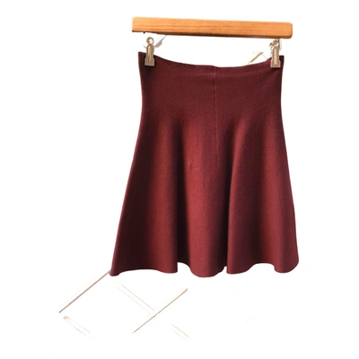 Pre-owned Dorothee Schumacher Wool Mini Skirt In Burgundy
