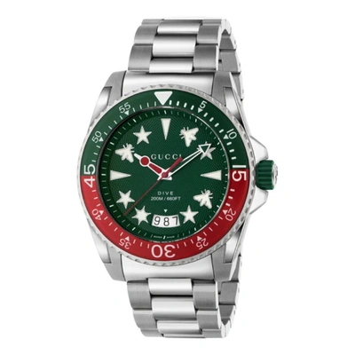 Pre-owned Gucci Dive Watch In Green