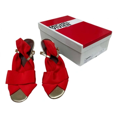 Pre-owned Michel Vivien Cloth Heels In Red