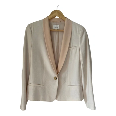 Pre-owned Pablo Silk Suit Jacket In Beige