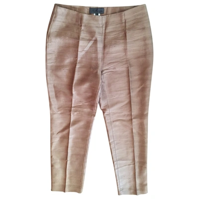 Pre-owned Les Copains Silk Trousers In Camel