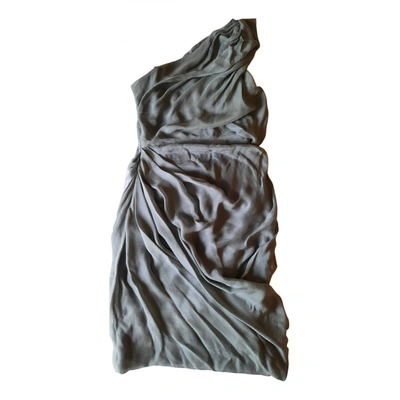 Pre-owned Maurizio Pecoraro Silk Mid-length Dress In Grey