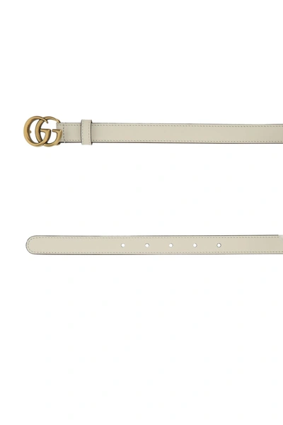 Shop Gucci Ivory Leather Belt  White  Donna 90