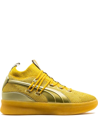 Shop Puma Clyde Court "title Run" Sneakers In Gold