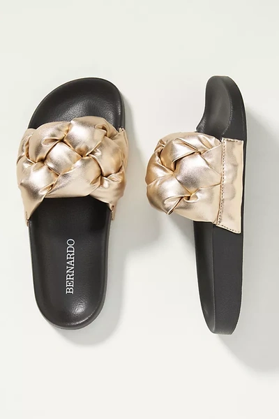 Shop Bernardo Rylee Slide Sandals In Gold