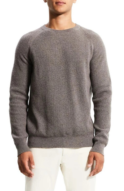 Shop Theory Toby Thermal Cashmere Crewneck Sweater In Fossil