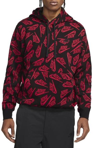 Shop Nike Sportswear Essential Hoodie In University Red/ Black/ Black