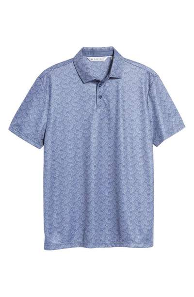 Shop Black Clover Paisley Polo Shirt In Blue Indigo