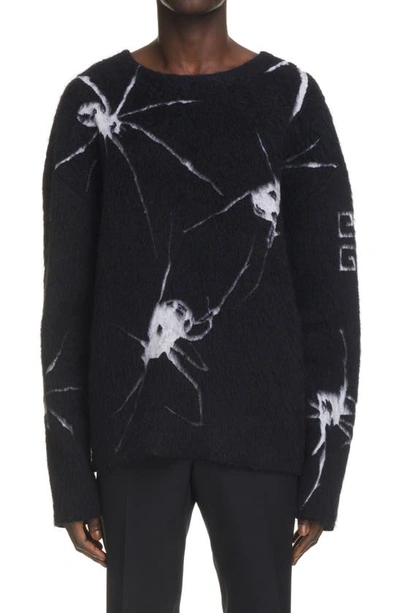 Shop Givenchy X Chito Spider Graffiti Graphic Sweater In 004-black/ White
