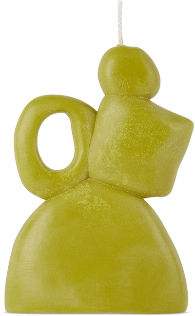Shop Proba Home Green Form Shape 02 Candle In Olive
