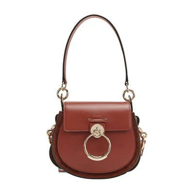 Chloé Tess Shoulder Bag In Sepia Brown