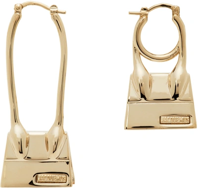 Shop Jacquemus Gold 'les Creoles Chiquito' Earrings In 270 Light G