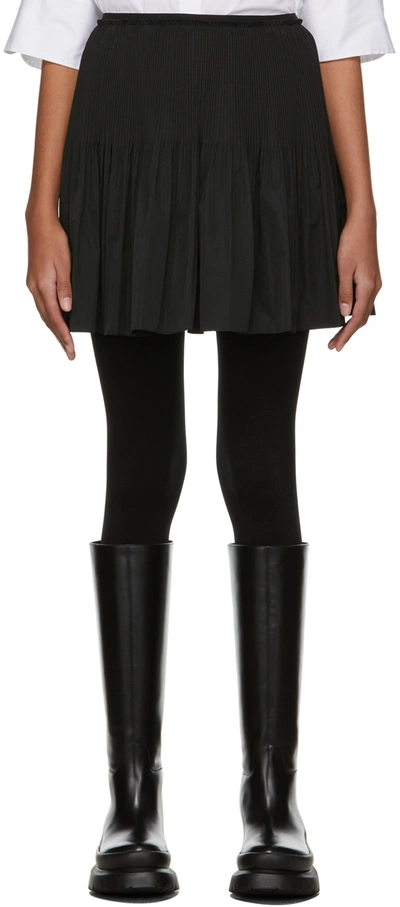 Shop Red Valentino Black Pleated Short Skirt In 0no Nero
