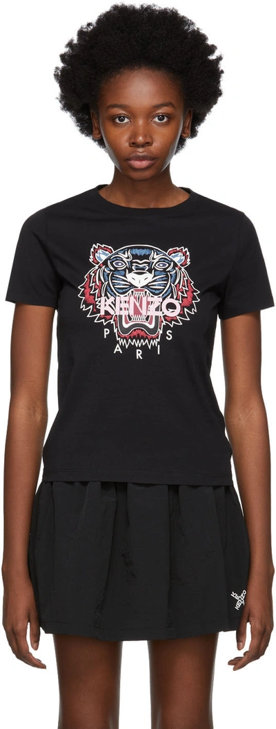 Shop Kenzo Black Classic Tiger T-shirt In 99 Black