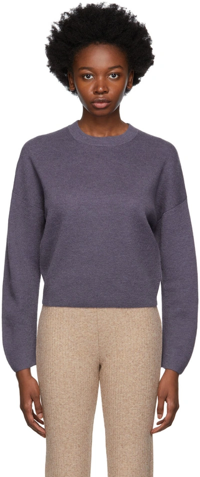 Shop Vince Purple Textured Double Knit Sweater In Boysenberry-549boy