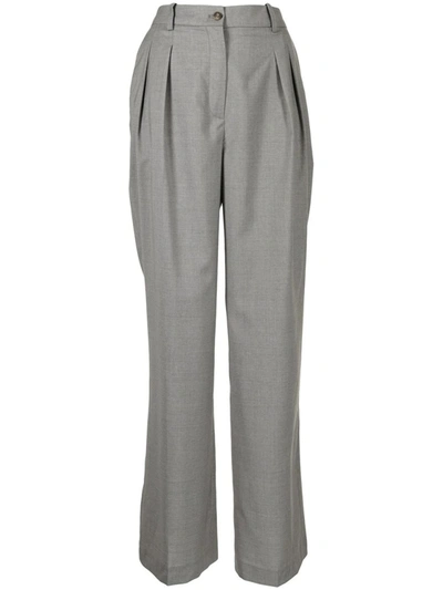 Shop Loulou Studio High-rise Wide Leg Trousers In Grey