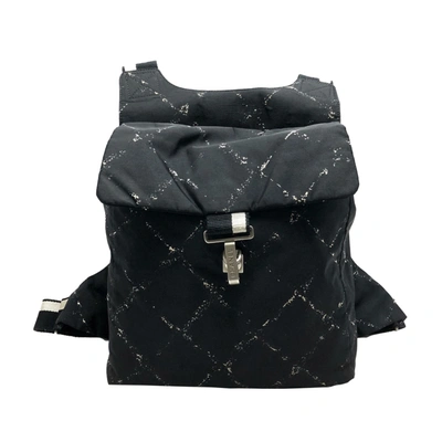 Chanel Old Travel Line Belt Bag Black White Nylon Cloth ref.109949