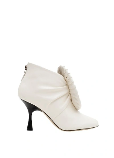 Shop Loewe Ankle Boot With Pleated Buckle In White