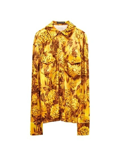 Shop Kwaidan Editions Velvet Slim Jersey Shirt In Yellow