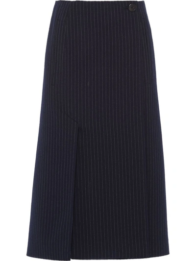 Shop Prada Blue Cashmere Skirt
