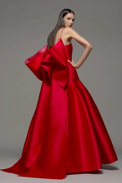 Shop Isabel Sanchis Sleeveless Jeffa Gown In Red