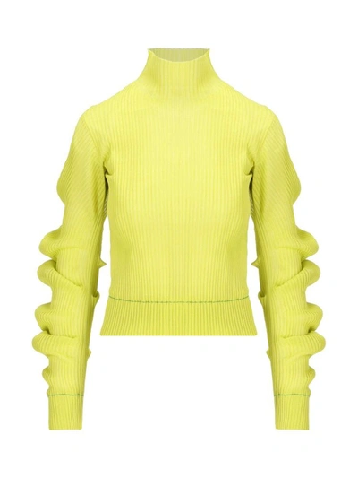 Shop Bottega Veneta Yellow Other Materials Sweater