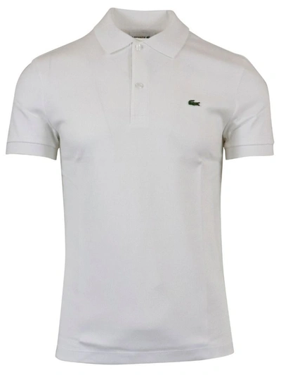 Shop Lacoste White Cotton Polo Shirt
