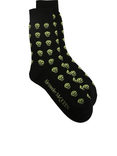 Shop Alexander Mcqueen Logo Socks In Black