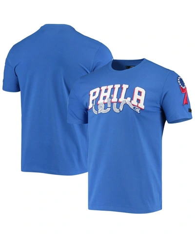 Pro Standard Men's Royal Philadelphia 76ers Chenille Team T-shirt In Royal