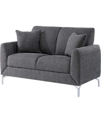 Shop Furniture Of America Elienne Upholstered Loveseat In Gray