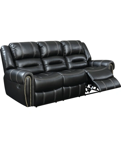 Shop Furniture Of America Morri Reclining Sofa In Black