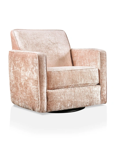 Shop Furniture Of America Paleah Swivel Chair In Coral