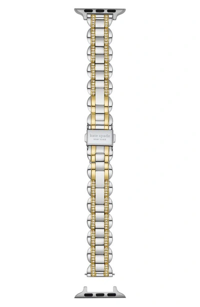 Shop Kate Spade Scallop 16mm Apple Watch® Pavé Bracelet Watchband In Two Tone